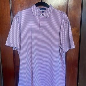 Peter Millar Striped Golf Polo. Crown Crafted Collection size medium.